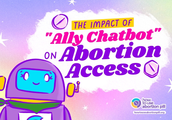 Ally Chatbot interface showing abortion support options